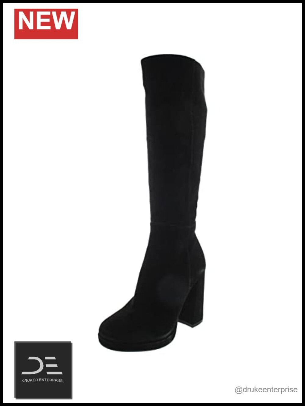 Steve Madden Marcello Suede Knee High Block Heel Boots Women's 4"